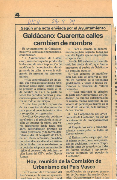 Gald&aacute;cano: Cuarenta calles cambian de nombre.