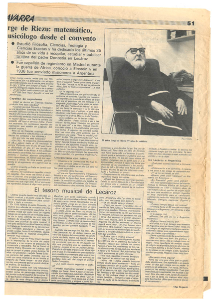 El padre Jorge de Riezu: matem&aacute;tico, pol&iacute;glota y music&oacute;logo desde el convento;