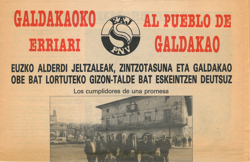 Galdakaoko erriari. EAJ-PNV